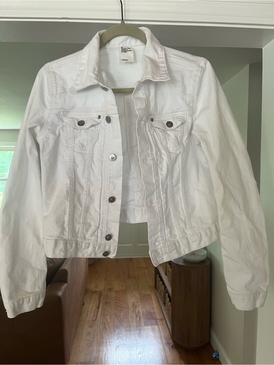 H&M Jackets & Blazers - H&M White Denim Jacket, Size 42